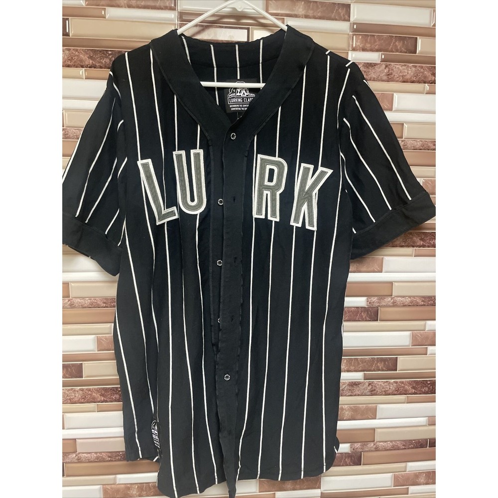 LURKING CLASS SKETCHY TANK Shirt Mens Large Black Baseball Jersey Grim Reaper